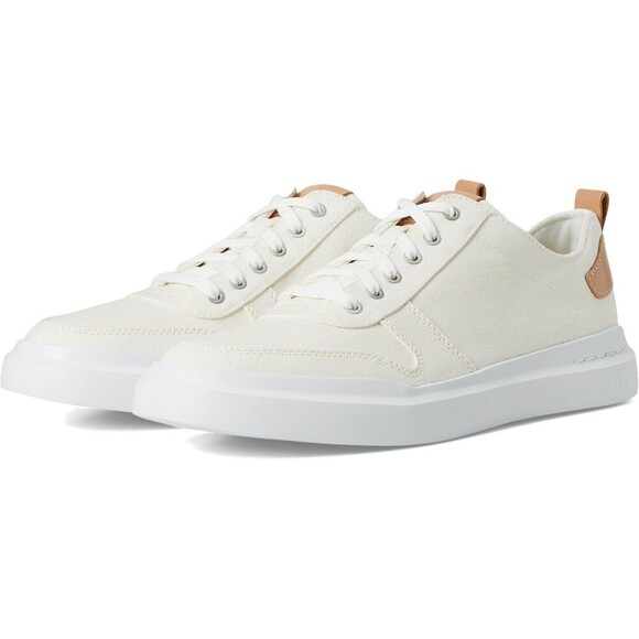 Cole Haan Mens Size 10 Med GrandPro Rally Canvas Court Sneaker Ivory TanNew